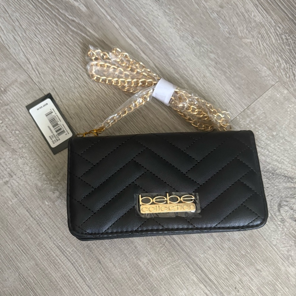 Y2k Bebe Black Quilted Crossbody Bag